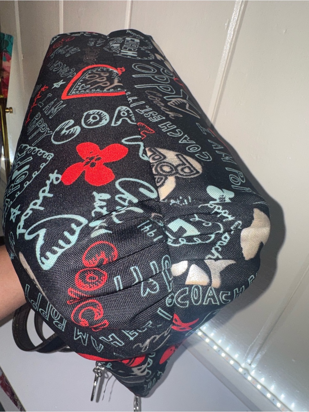 Coach POPPY in Unique Black, Teal, Red & Silver, in Amazing Preloved Condition❤️ - Picture 10 of 14